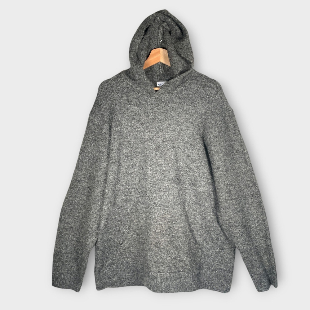 OLD NAVY Pullover Knit Sweater Hoodie Men's XL Gray Pockets Casual NEW